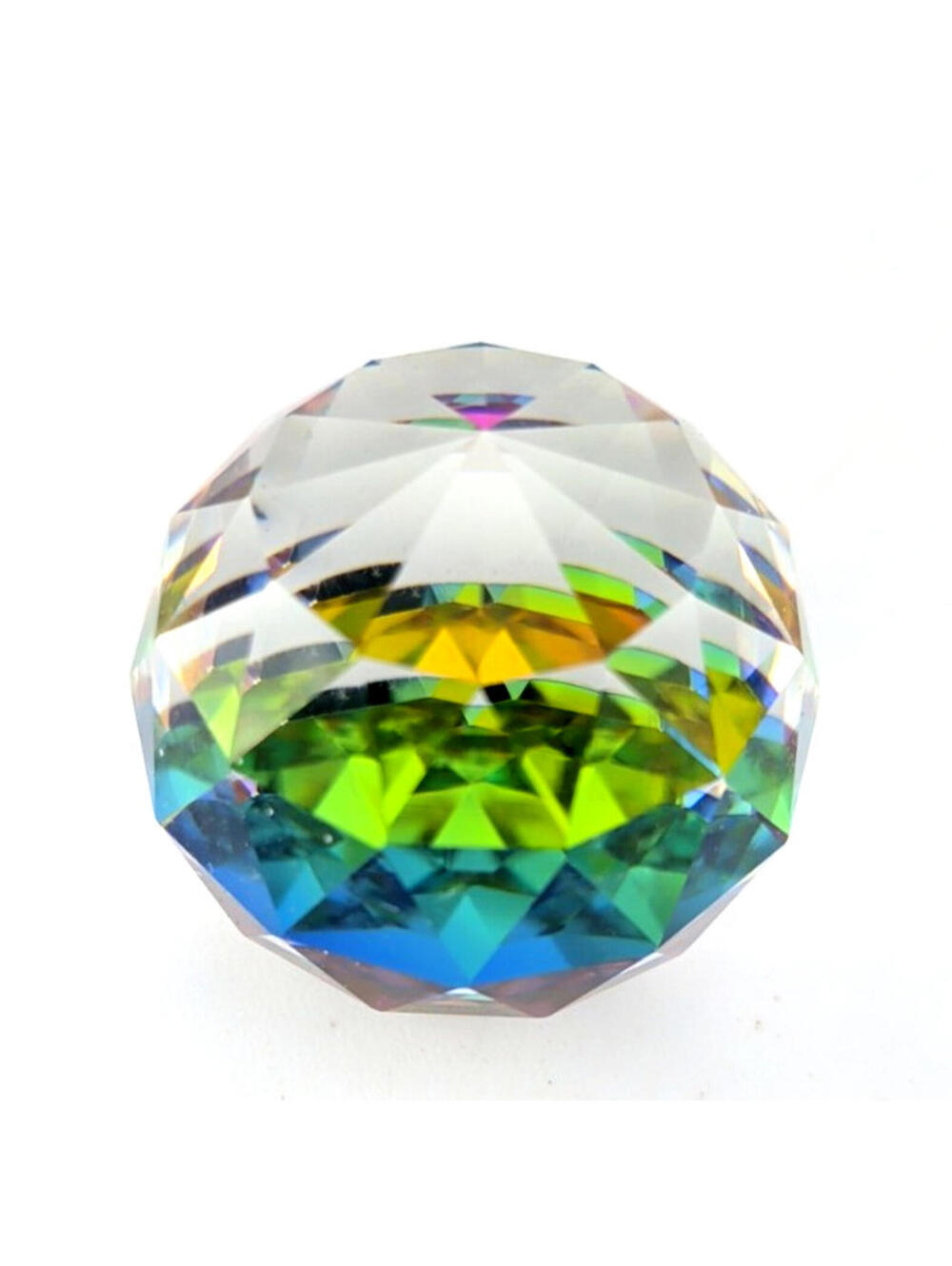 VTG Swarovski K9Crystal Vitrail Medium Round Prismatic Paperweight Rainbow Facet - Picture 7 of 12